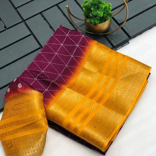 Dola silk sarees with double border - bs001